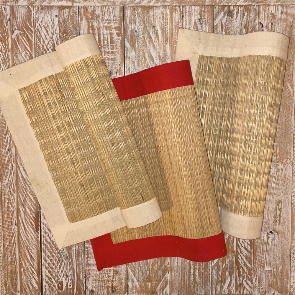 🍽 3 Pack Rollup Bamboo Placemats 🍽 GUC